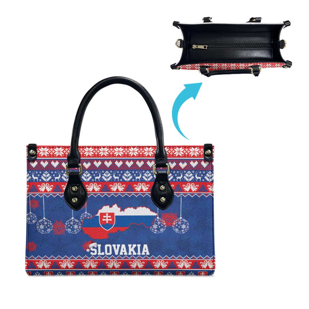 Slovakia Christmas Leather Bag Slovakian Double Cross Map - Wonder Print Shop