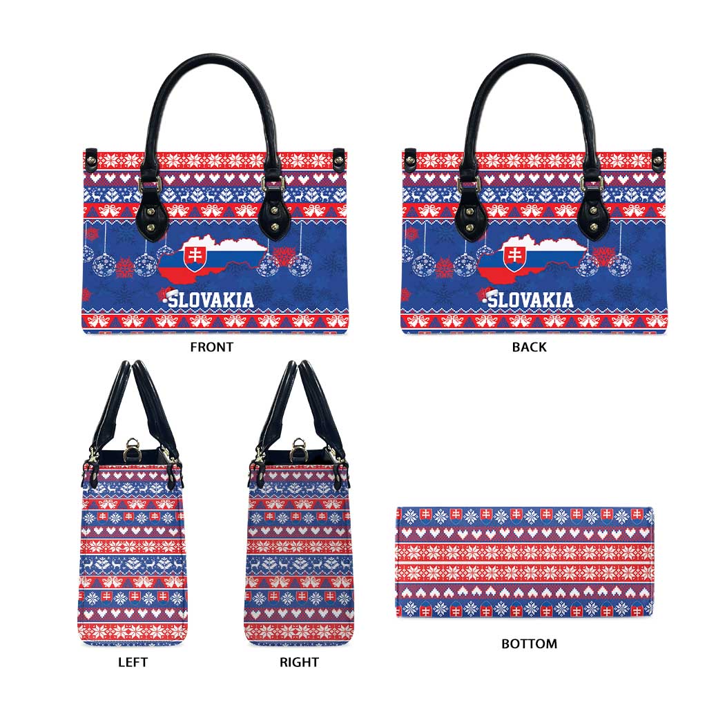 Slovakia Christmas Leather Bag Slovakian Double Cross Map - Wonder Print Shop