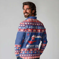 Slovakia Christmas Long Sleeve Polo Shirt Slovakian Double Cross Map - Wonder Print Shop