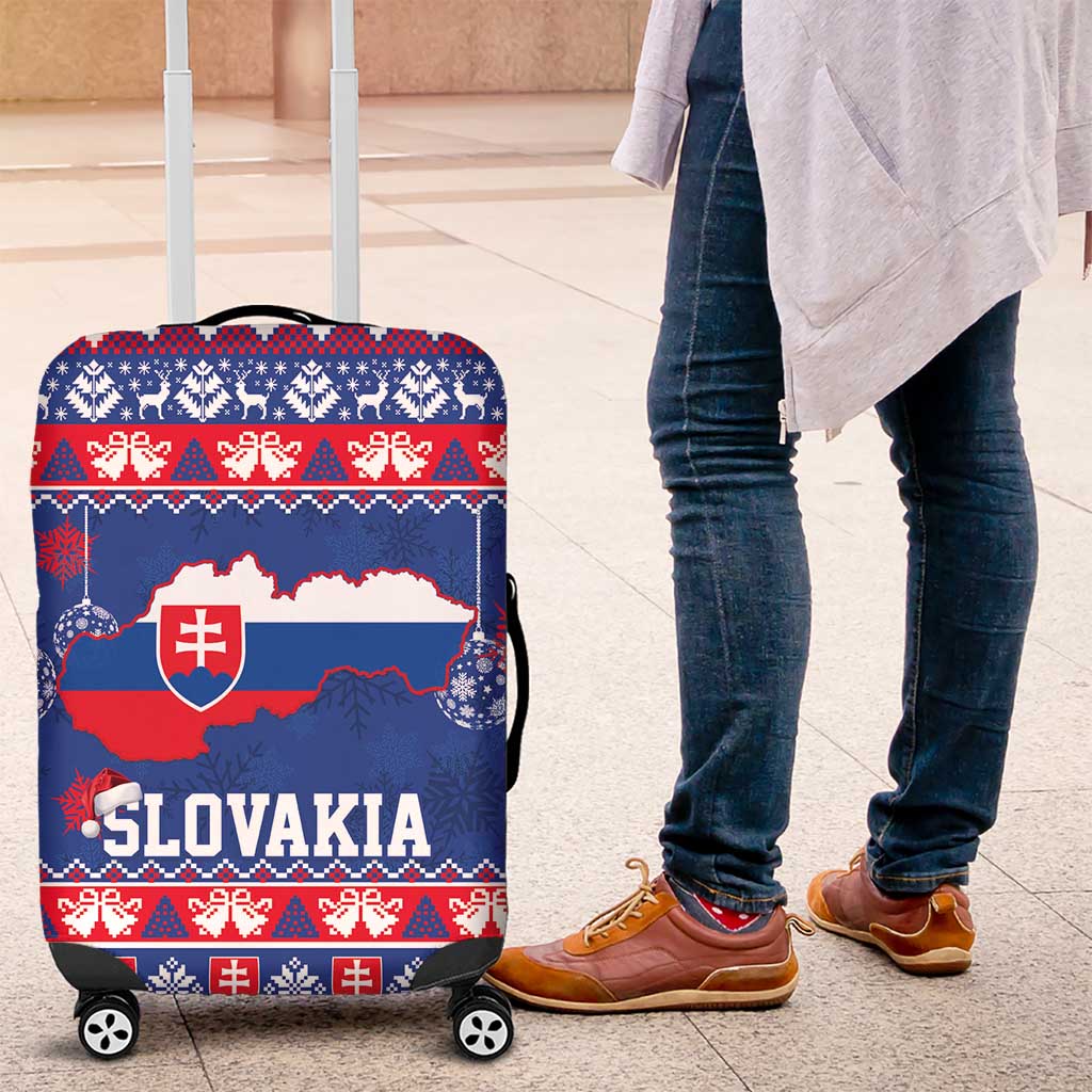 Slovakia Christmas Luggage Cover Slovakian Double Cross Map - Wonder Print Shop