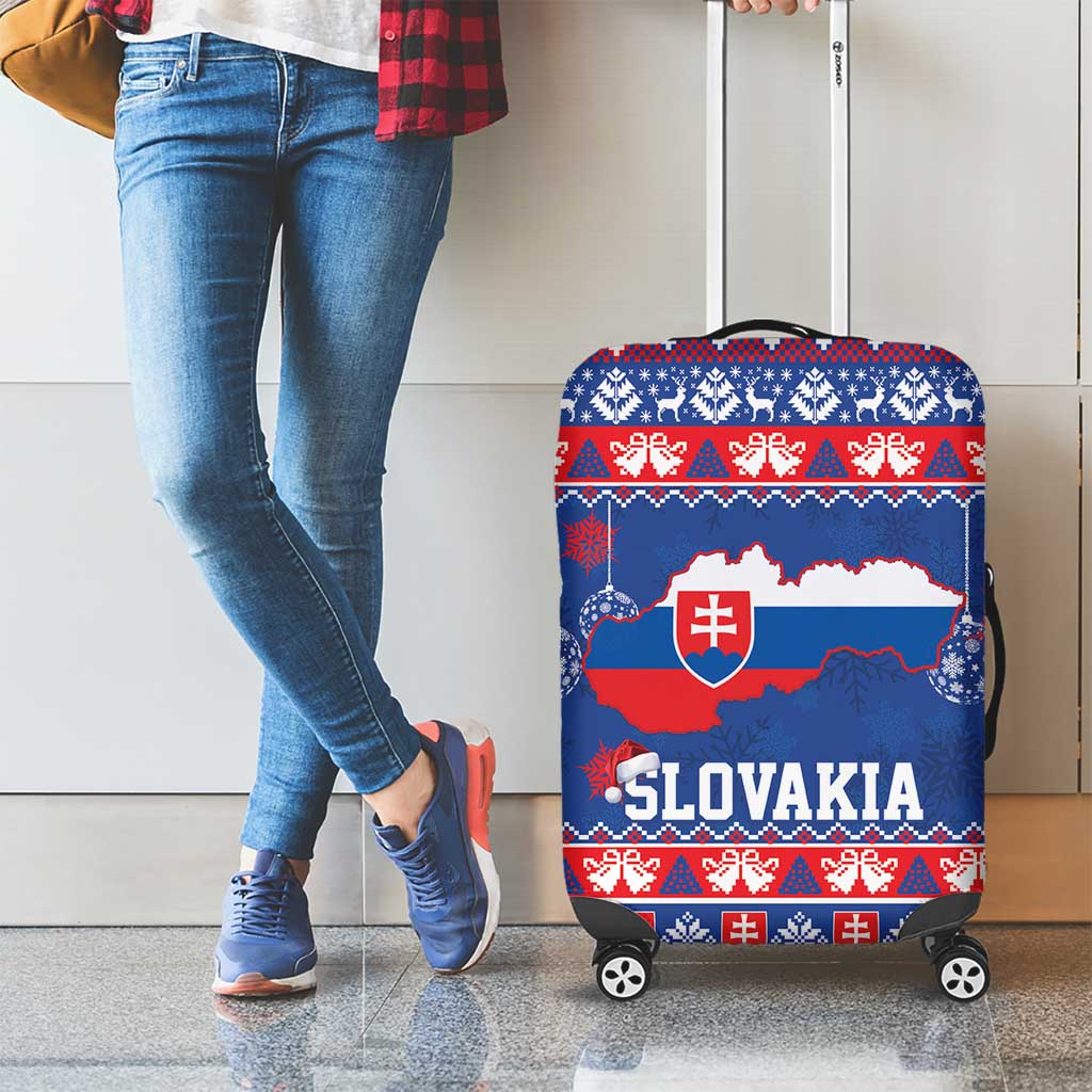 Slovakia Christmas Luggage Cover Slovakian Double Cross Map - Wonder Print Shop