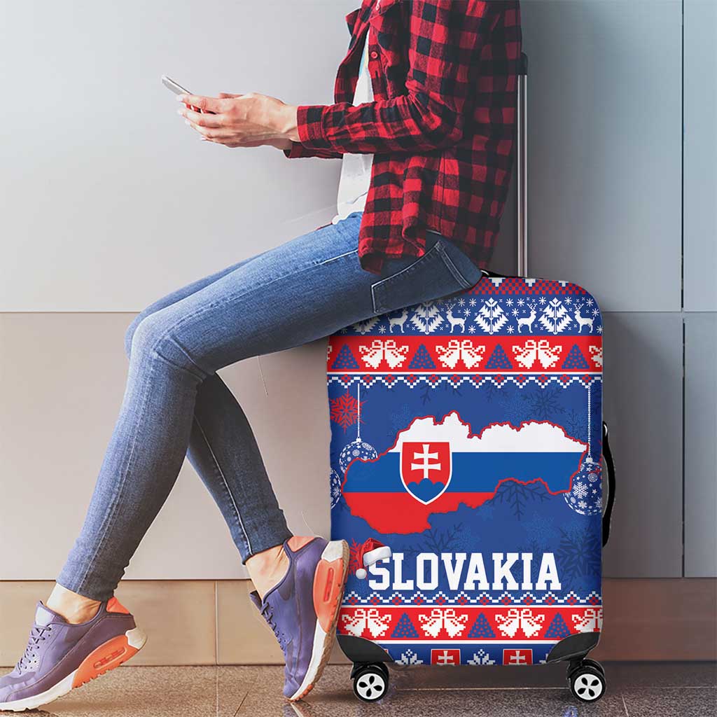 Slovakia Christmas Luggage Cover Slovakian Double Cross Map - Wonder Print Shop