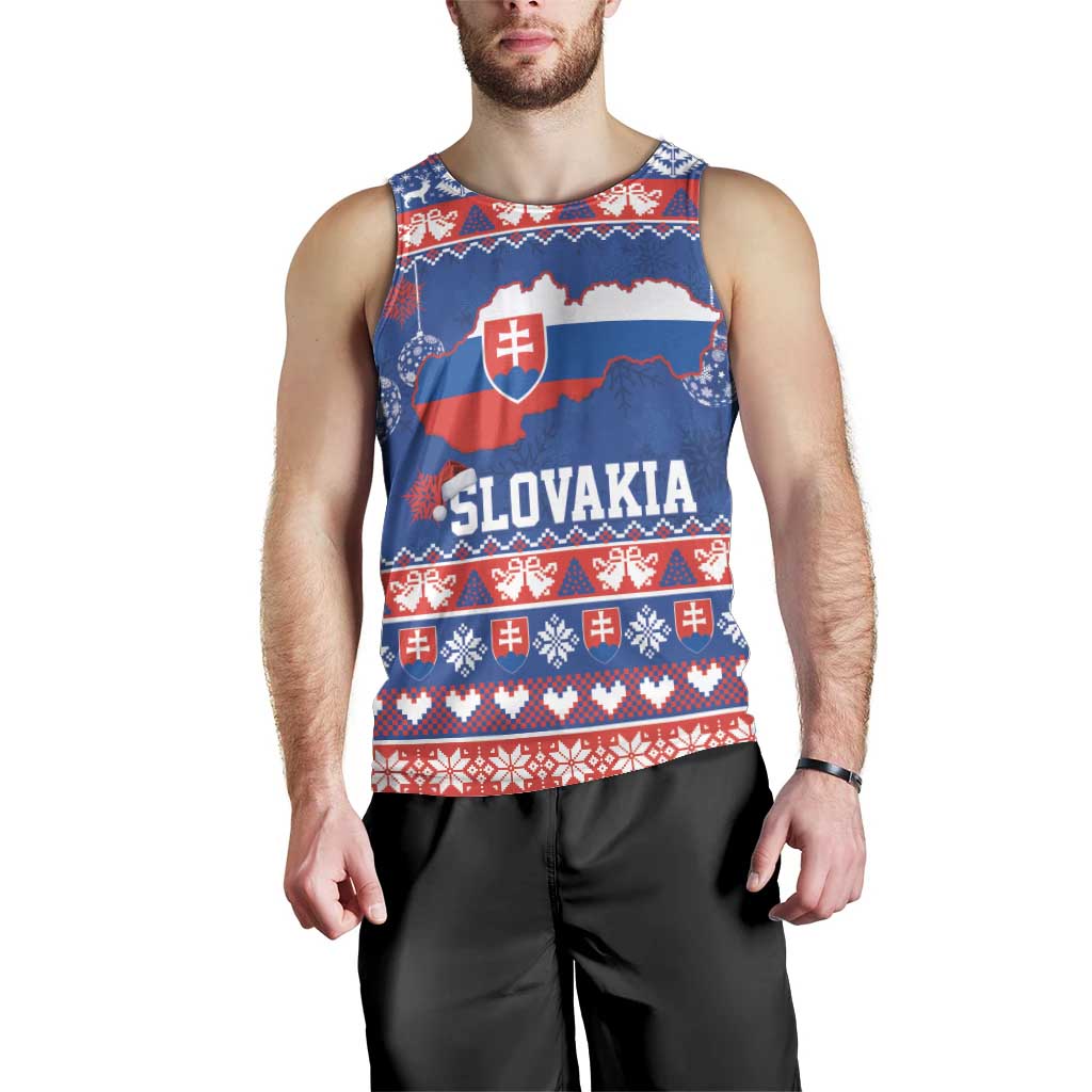 Slovakia Christmas Men Tank Top Slovakian Double Cross Map - Wonder Print Shop