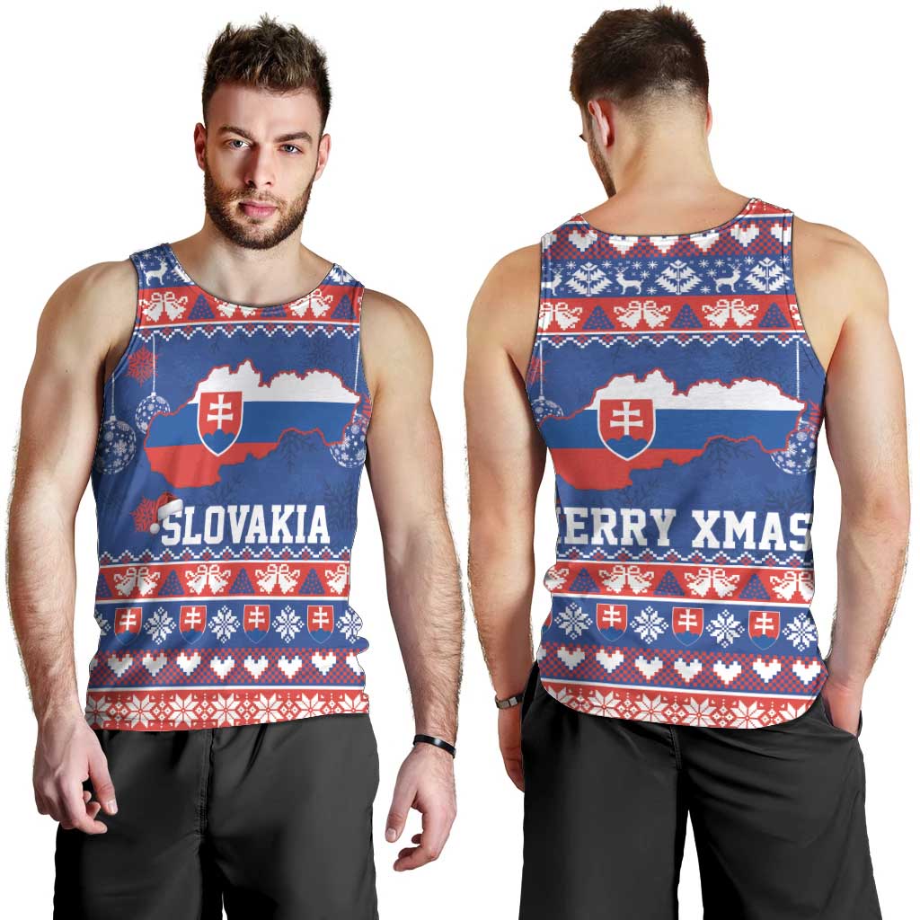 Slovakia Christmas Men Tank Top Slovakian Double Cross Map - Wonder Print Shop