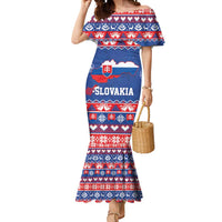 Slovakia Christmas Mermaid Dress Slovakian Double Cross Map - Wonder Print Shop