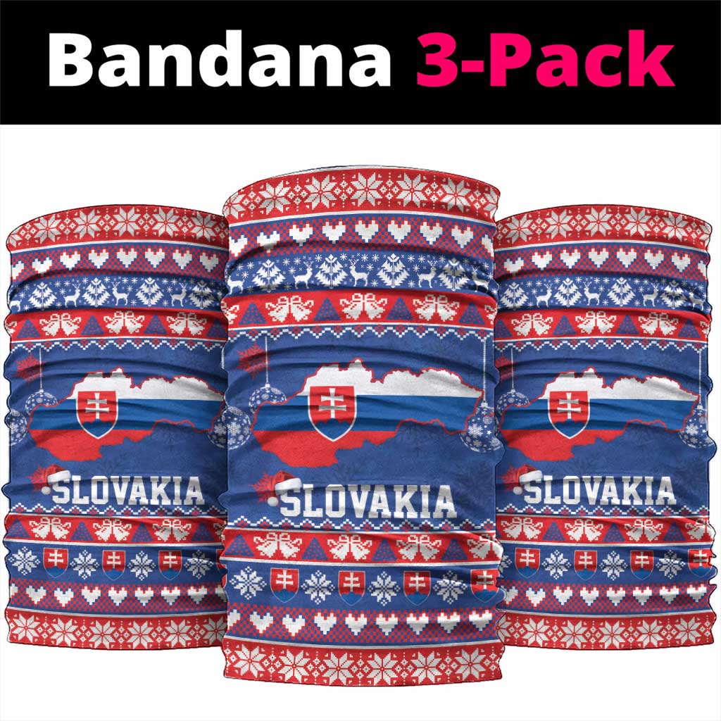 Slovakia Christmas Neck Gaiter Slovakian Double Cross Map - Wonder Print Shop