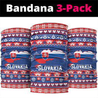 Slovakia Christmas Neck Gaiter Slovakian Double Cross Map - Wonder Print Shop