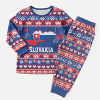 Slovakia Christmas Pajama Set Slovakian Double Cross Map - Wonder Print Shop