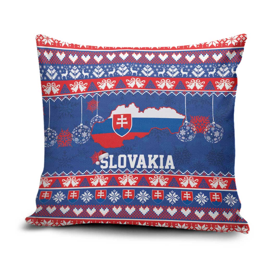 Slovakia Christmas Pillow Cover Slovakian Double Cross Map - Wonder Print Shop