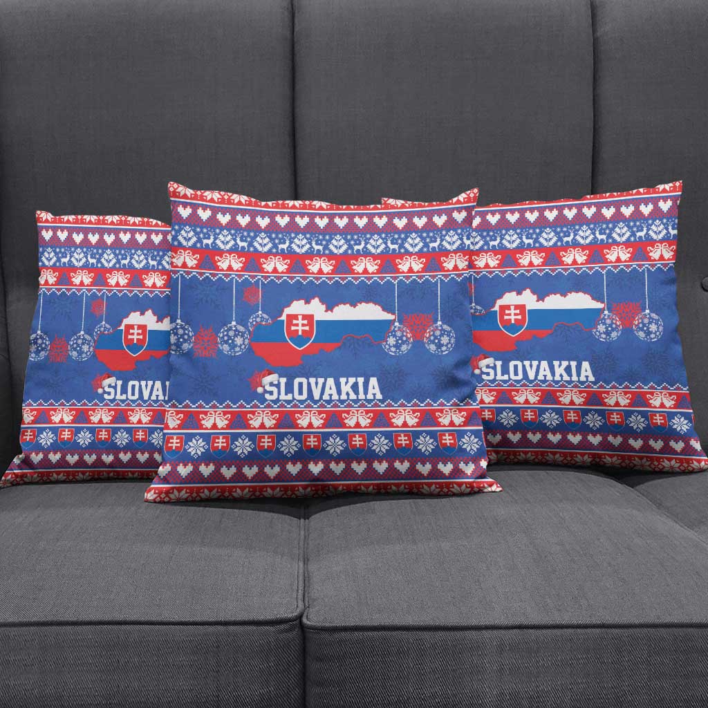 Slovakia Christmas Pillow Cover Slovakian Double Cross Map - Wonder Print Shop