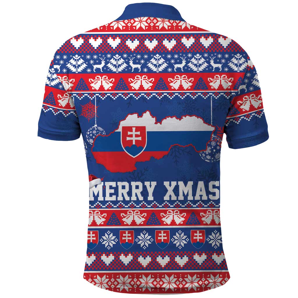 Slovakia Christmas Polo Shirt Slovakian Double Cross Map - Wonder Print Shop