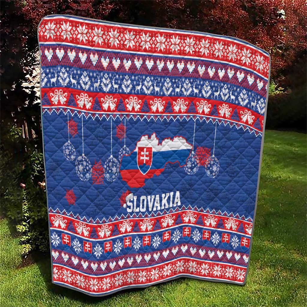 Slovakia Christmas Quilt Slovakian Double Cross Map - Wonder Print Shop
