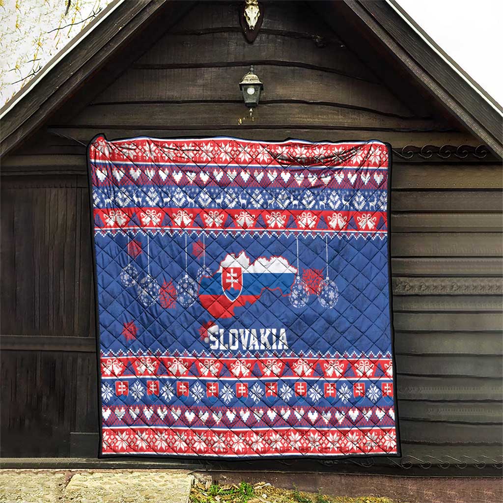 Slovakia Christmas Quilt Slovakian Double Cross Map - Wonder Print Shop
