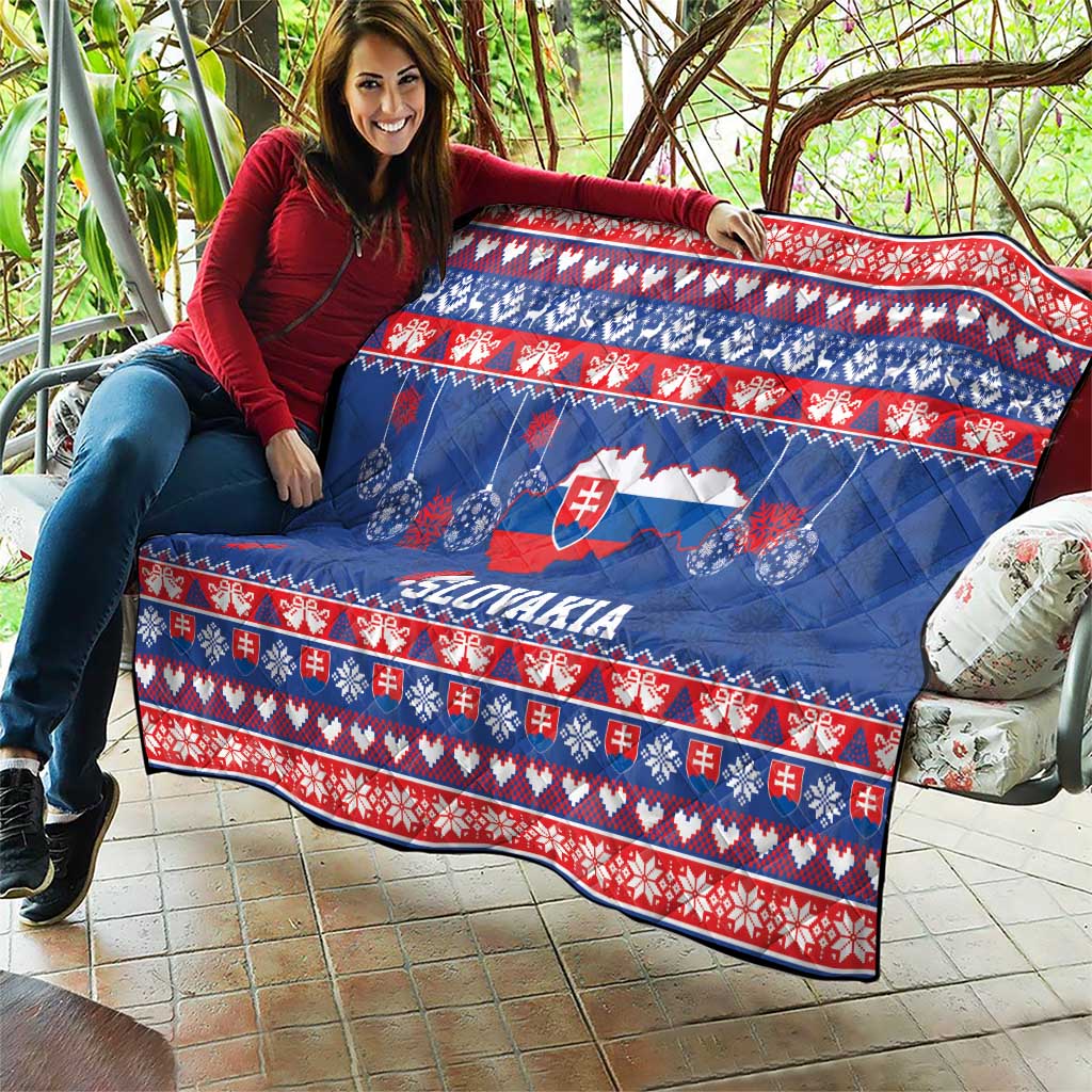 Slovakia Christmas Quilt Slovakian Double Cross Map - Wonder Print Shop