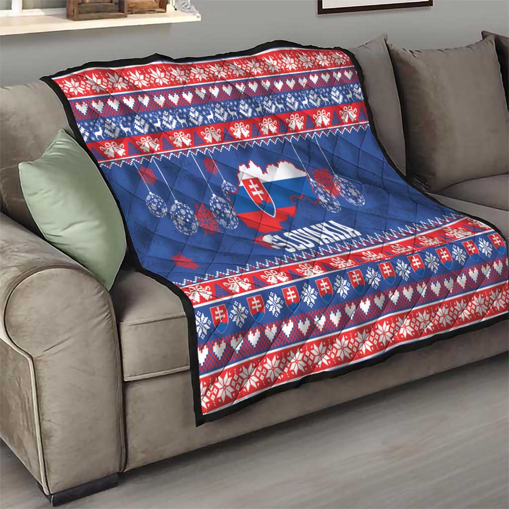 Slovakia Christmas Quilt Slovakian Double Cross Map - Wonder Print Shop