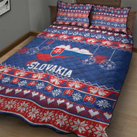 Slovakia Christmas Quilt Bed Set Slovakian Double Cross Map - Wonder Print Shop