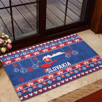 Slovakia Christmas Rubber Doormat Slovakian Double Cross Map - Wonder Print Shop