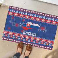 Slovakia Christmas Rubber Doormat Slovakian Double Cross Map - Wonder Print Shop