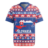 Slovakia Christmas Rugby Jersey Slovakian Double Cross Map - Wonder Print Shop