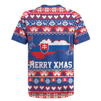 Slovakia Christmas Rugby Jersey Slovakian Double Cross Map - Wonder Print Shop