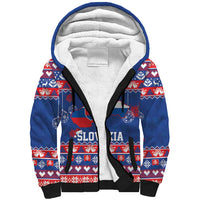 Slovakia Christmas Sherpa Hoodie Slovakian Double Cross Map - Wonder Print Shop