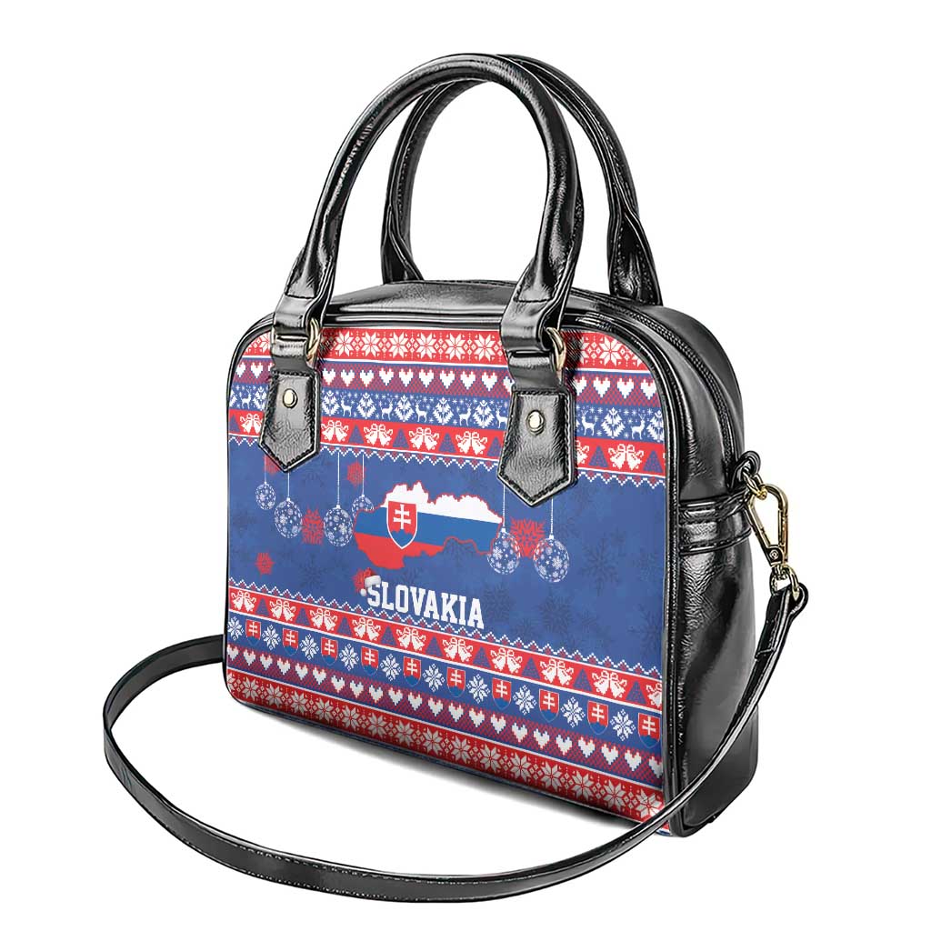 Slovakia Christmas Shoulder Handbag Slovakian Double Cross Map - Wonder Print Shop