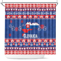 Slovakia Christmas Shower Curtain Slovakian Double Cross Map - Wonder Print Shop