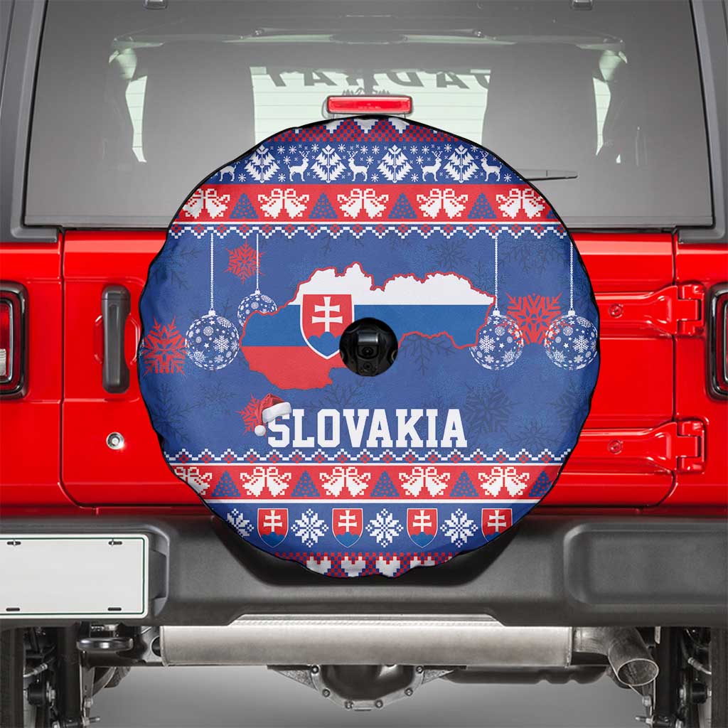Slovakia Christmas Spare Tire Cover Slovakian Double Cross Map - Wonder Print Shop