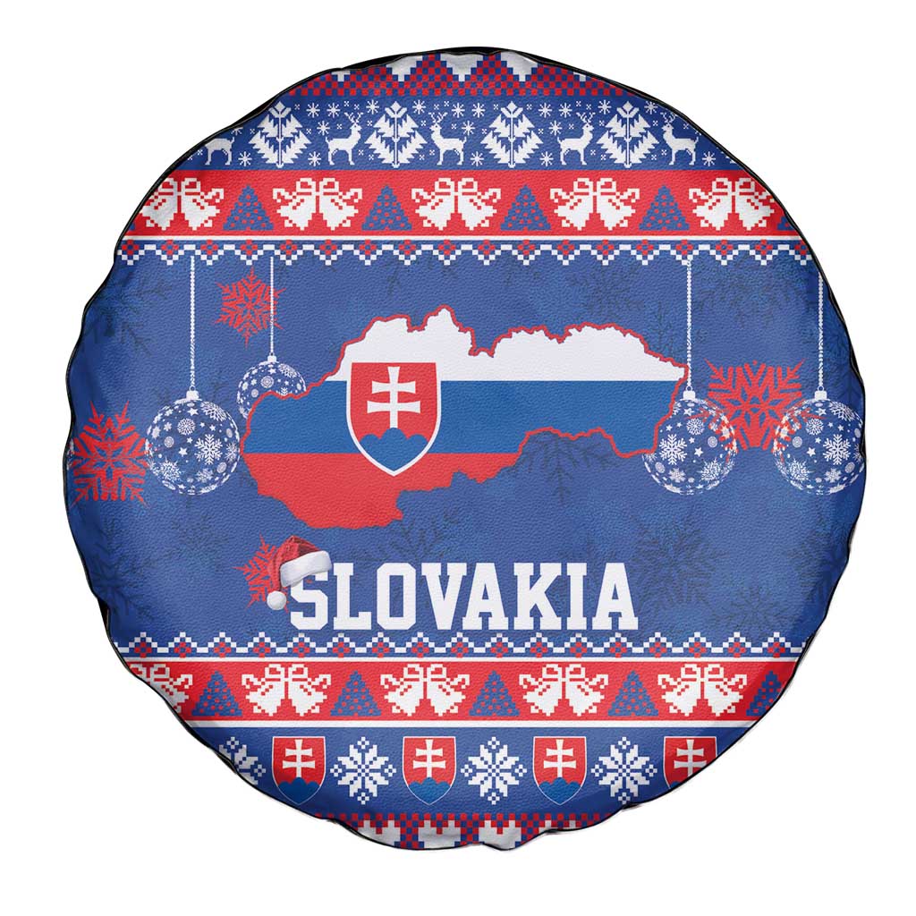 Slovakia Christmas Spare Tire Cover Slovakian Double Cross Map - Wonder Print Shop