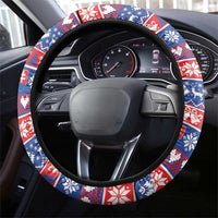 Slovakia Christmas Steering Wheel Cover Slovakian Double Cross Map - Wonder Print Shop