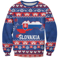 Slovakia Christmas Sweatshirt Slovakian Double Cross Map - Wonder Print Shop