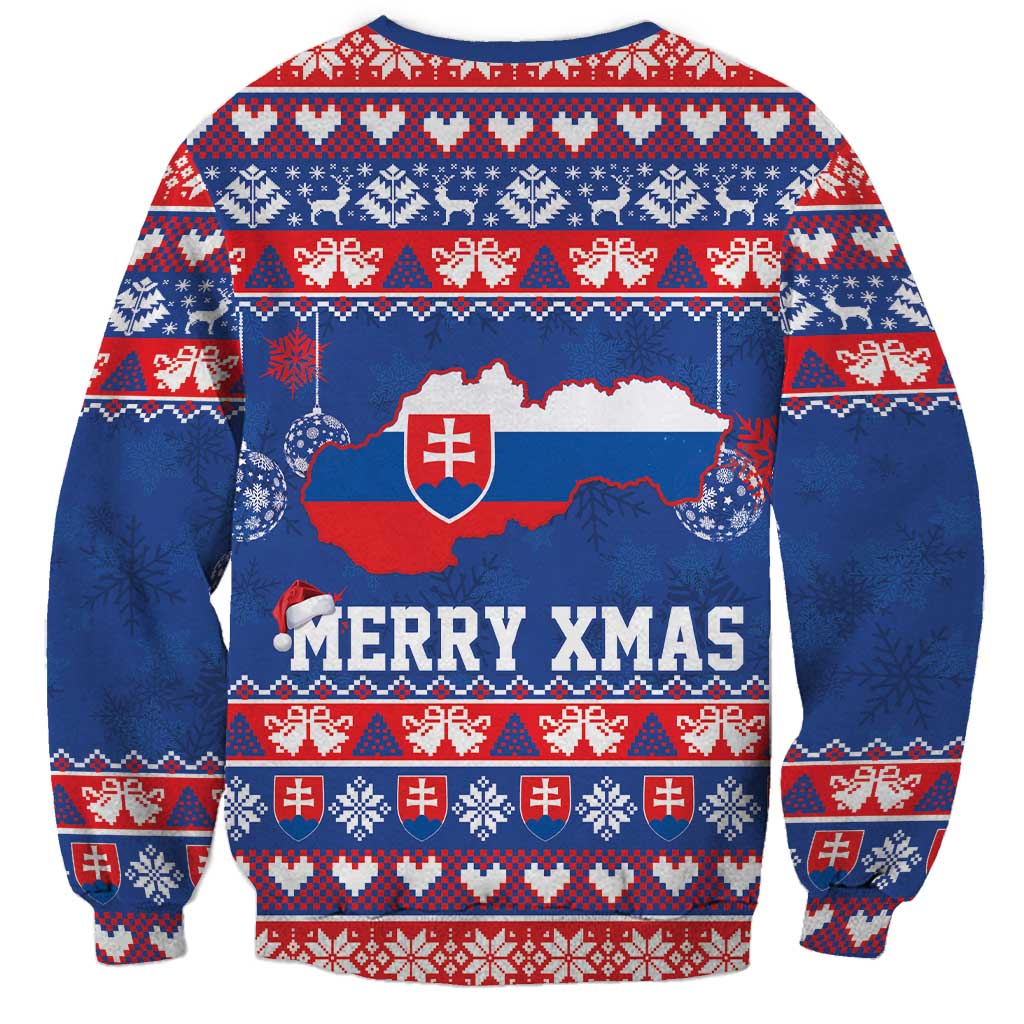 Slovakia Christmas Sweatshirt Slovakian Double Cross Map - Wonder Print Shop