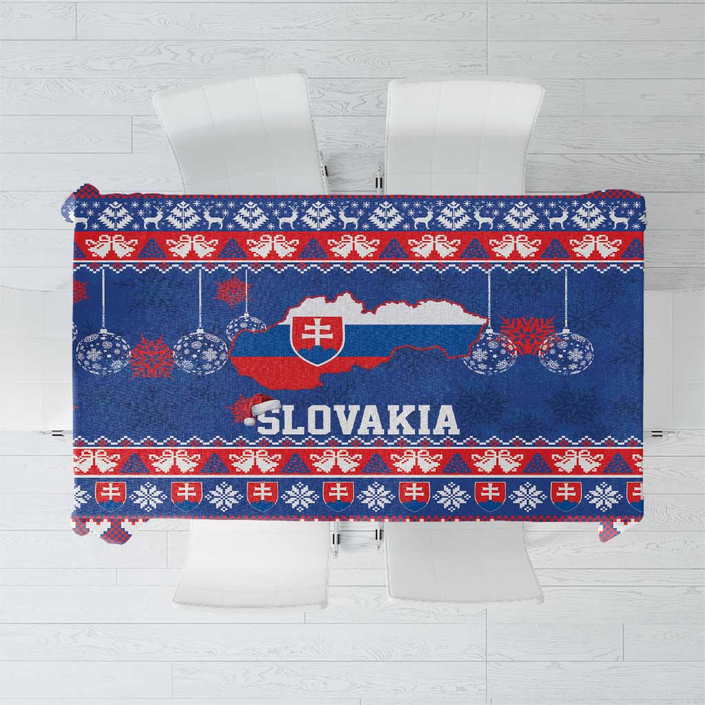 Slovakia Christmas Tablecloth Slovakian Double Cross Map - Wonder Print Shop