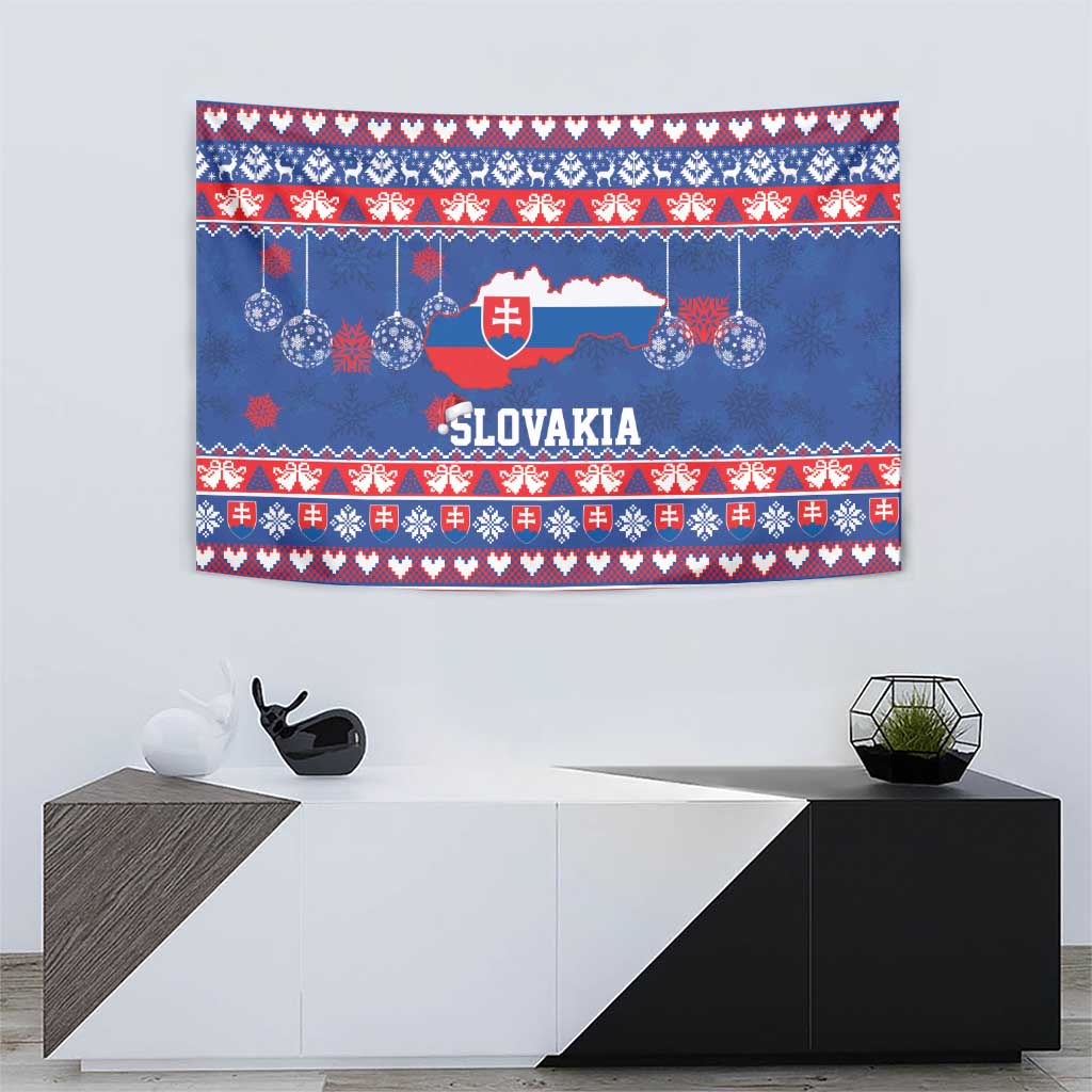 Slovakia Christmas Tapestry Slovakian Double Cross Map - Wonder Print Shop