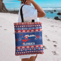 Slovakia Christmas Tote Bag Slovakian Double Cross Map - Wonder Print Shop