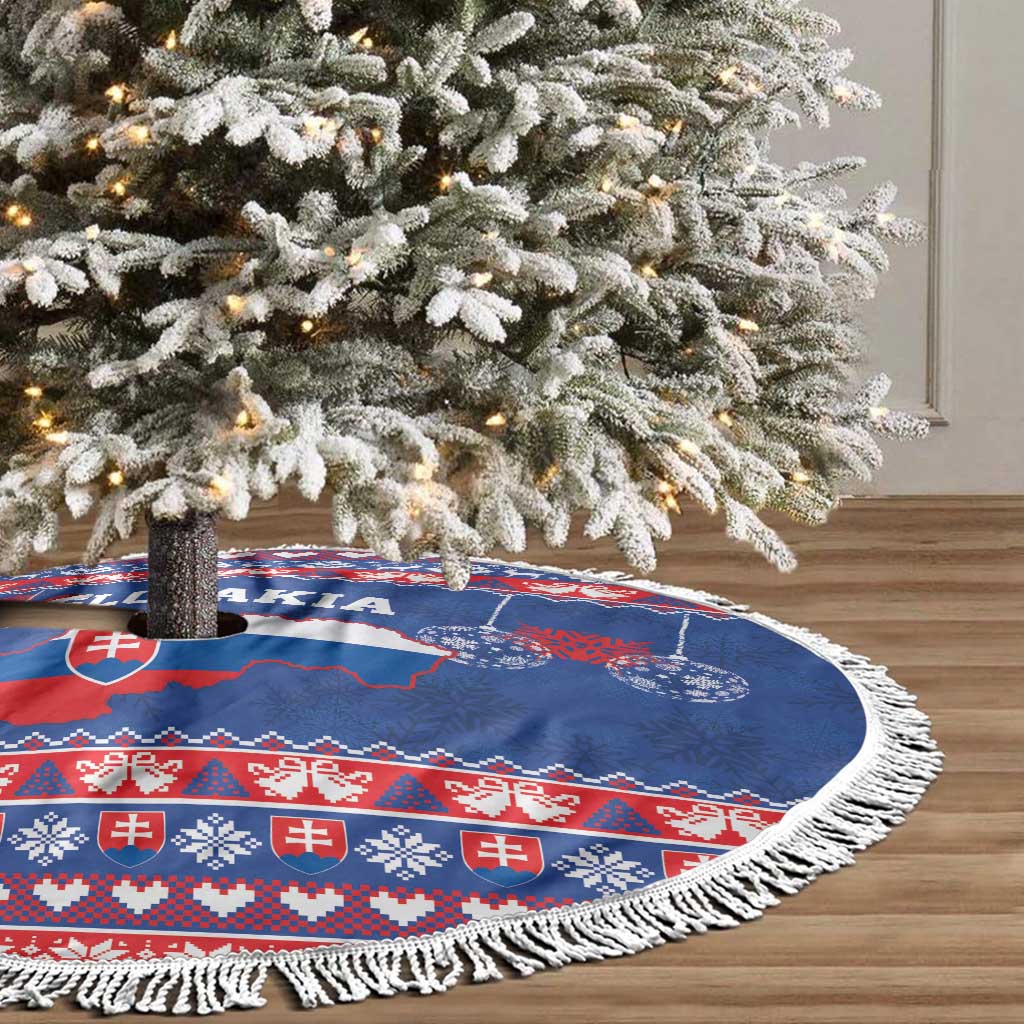 Slovakia Christmas Tree Skirt Slovakian Double Cross Map - Wonder Print Shop