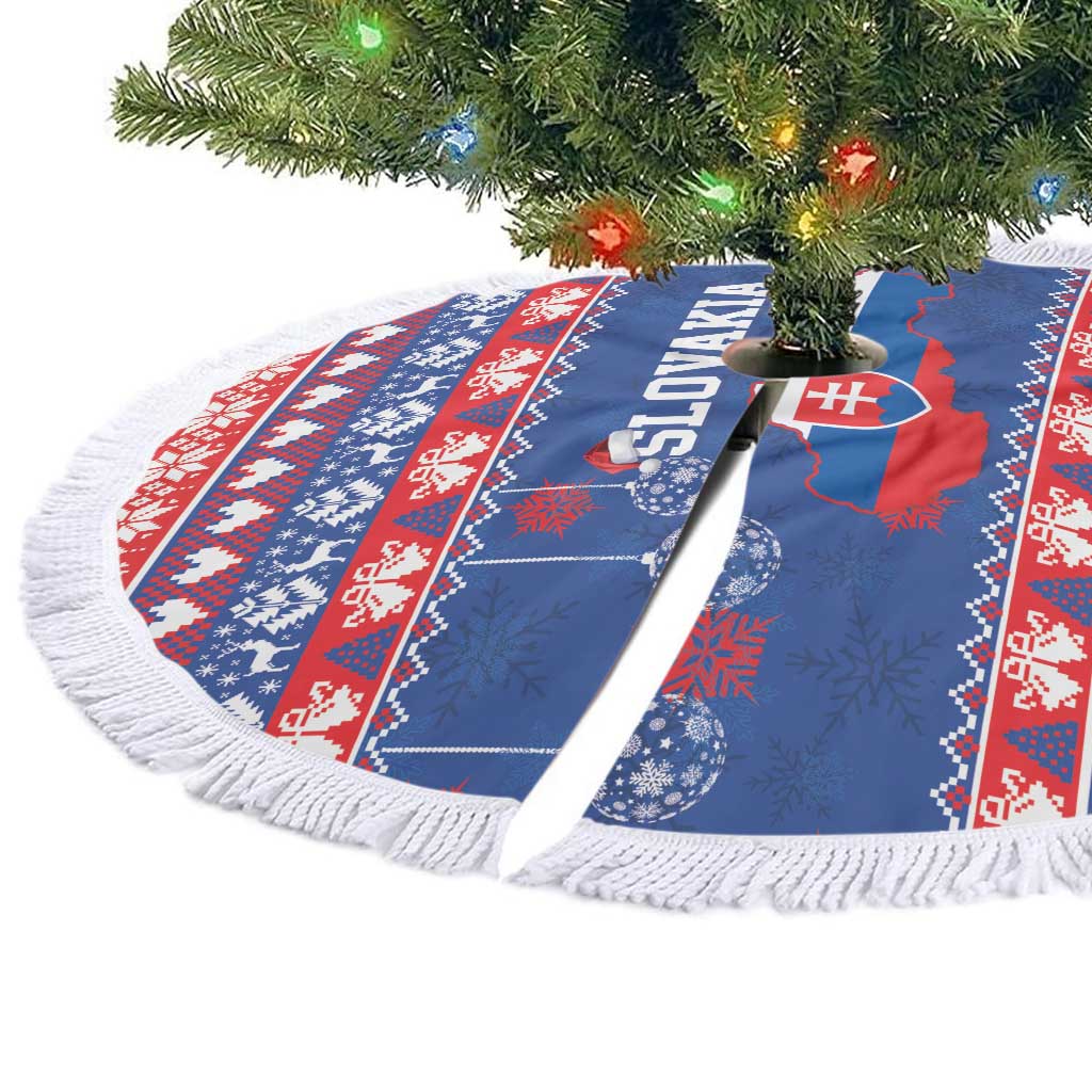 Slovakia Christmas Tree Skirt Slovakian Double Cross Map - Wonder Print Shop