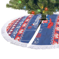 Slovakia Christmas Tree Skirt Slovakian Double Cross Map - Wonder Print Shop