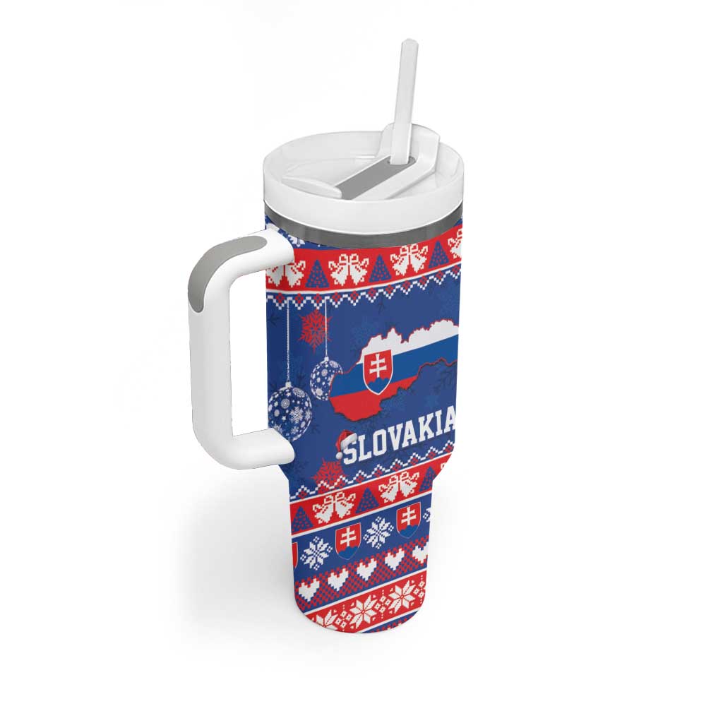 Slovakia Christmas Tumbler With Handle Slovakian Double Cross Map - Wonder Print Shop