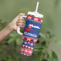 Slovakia Christmas Tumbler With Handle Slovakian Double Cross Map - Wonder Print Shop