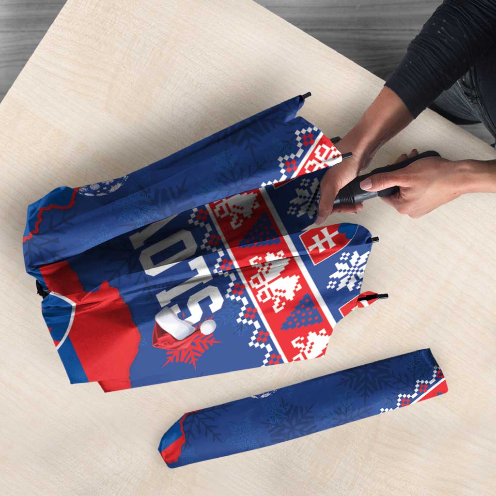 Slovakia Christmas Umbrella Slovakian Double Cross Map - Wonder Print Shop