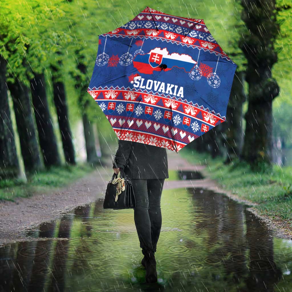 Slovakia Christmas Umbrella Slovakian Double Cross Map - Wonder Print Shop