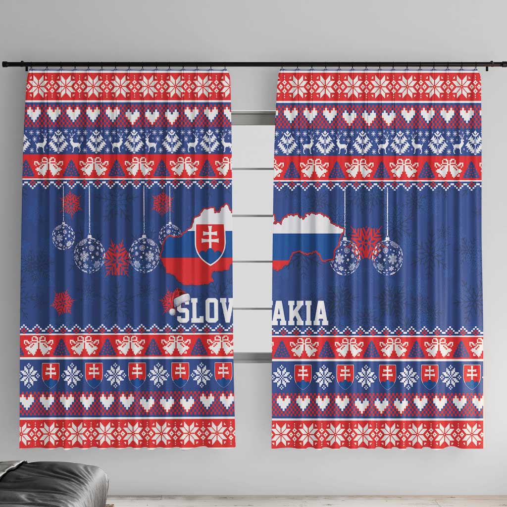 Slovakia Christmas Window Curtain Slovakian Double Cross Map - Wonder Print Shop