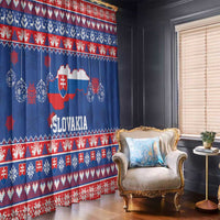 Slovakia Christmas Window Curtain Slovakian Double Cross Map - Wonder Print Shop