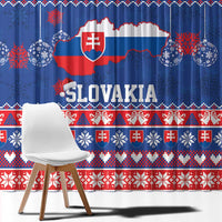 Slovakia Christmas Window Curtain Slovakian Double Cross Map - Wonder Print Shop