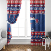 Slovakia Christmas Window Curtain Slovakian Double Cross Map - Wonder Print Shop
