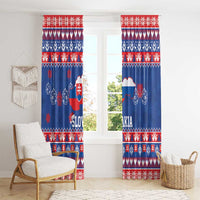 Slovakia Christmas Window Curtain Slovakian Double Cross Map - Wonder Print Shop
