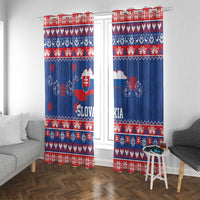 Slovakia Christmas Window Curtain Slovakian Double Cross Map - Wonder Print Shop