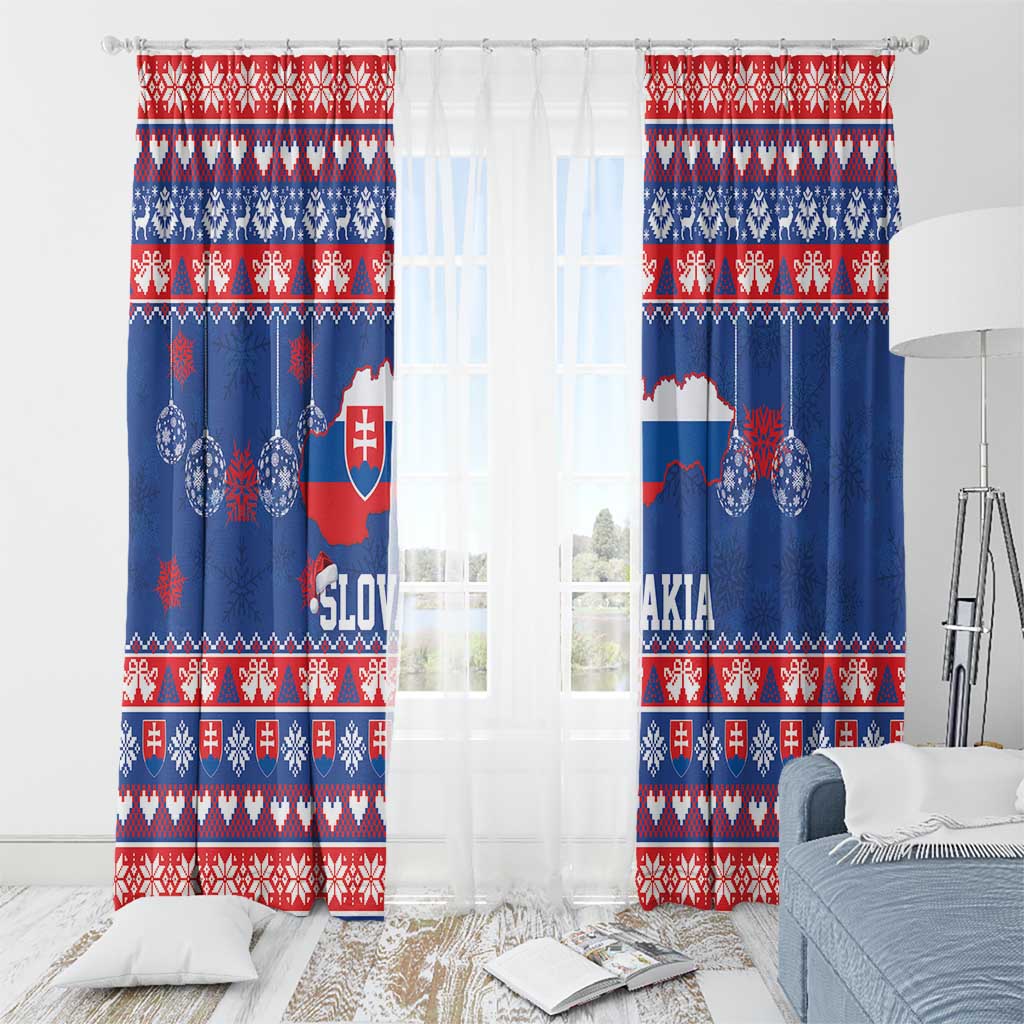 Slovakia Christmas Window Curtain Slovakian Double Cross Map - Wonder Print Shop