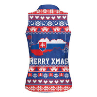 Slovakia Christmas Women Sleeveless Polo Shirt Slovakian Double Cross Map - Wonder Print Shop